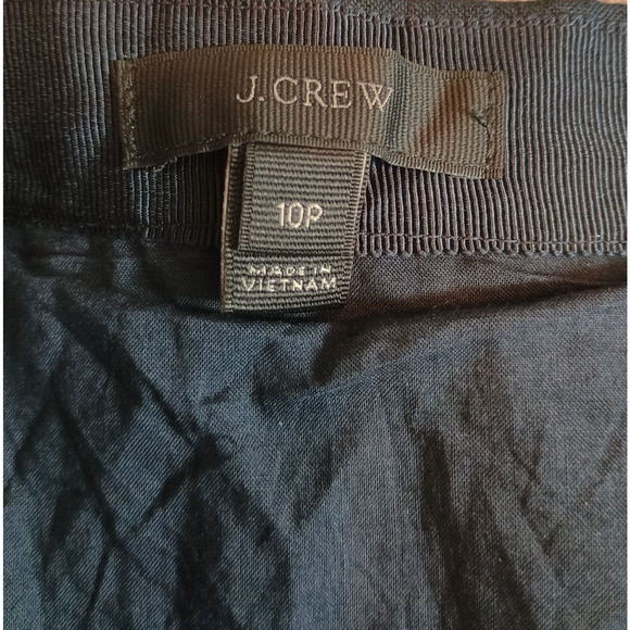 J Crew Skirt Womens 10P Black Linen Faux Half Wrap Ruffle Coastal Whimsy Goth - Picture 3 of 7